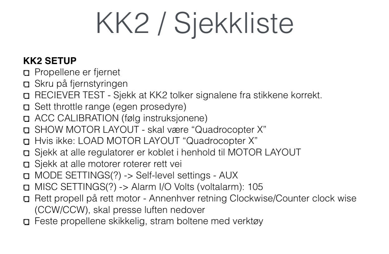 KK2 med Steveis 1.9 pro firmware